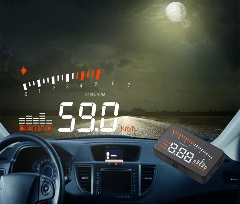 Автомобильный hud Дисплей автомобиля-Стайлинг X5 " Автомобильный GPS Спидометр OBD2 II интерфейс Цифровой Автомобильный спидометр