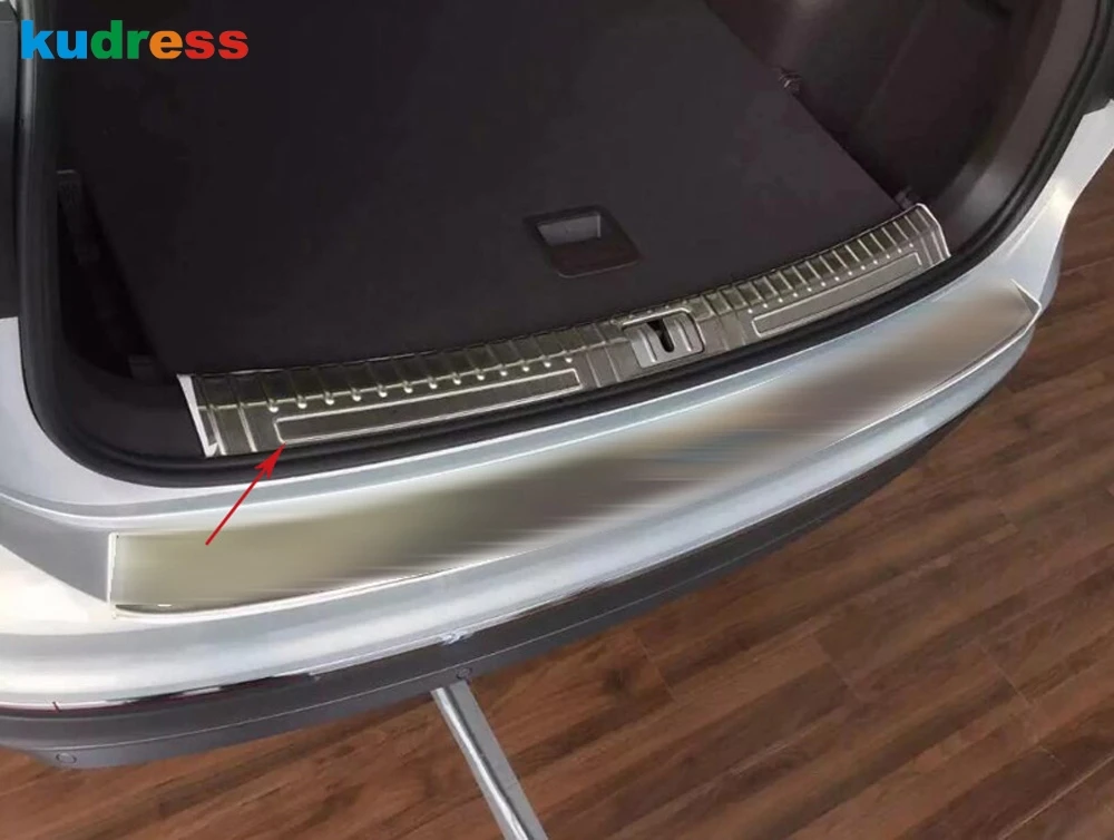 Для VW Volkswagen Tiguan MK2 2017 2018 2019 Нержавеющая сталь внутренняя Задний багажник бампера
