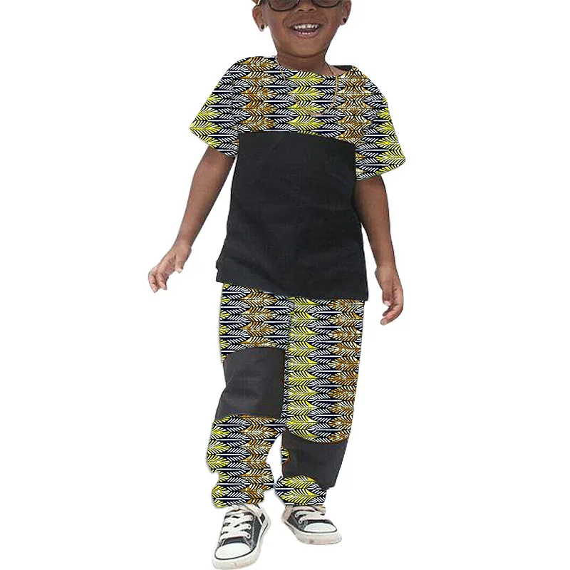 

Детские комплекты, топы и брюки в нигерийском стиле, одежда с ярким африканским воском и принтом, брюки для мальчиков, костюмы, одежда для св...