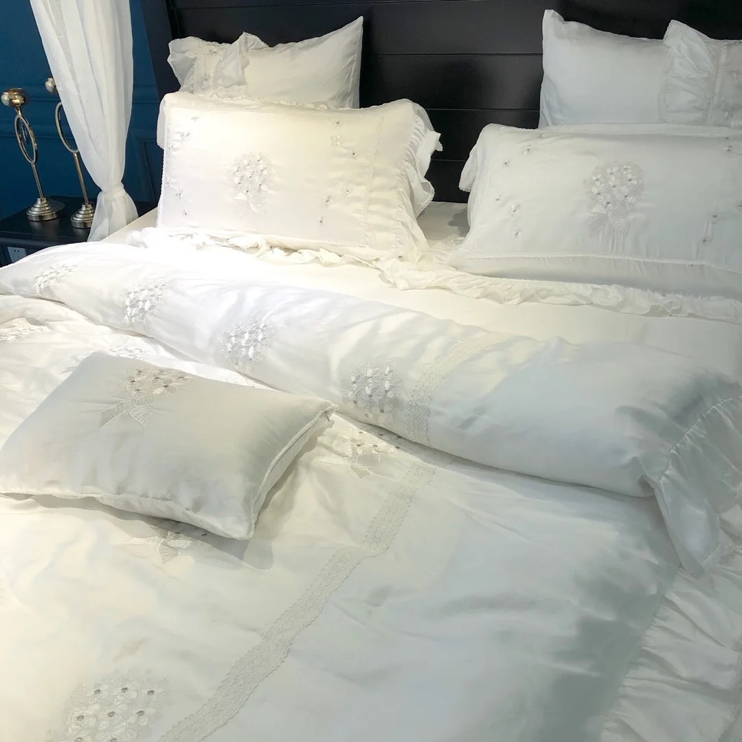 Simple Fresh 60 Austria Lenzing Tencel Sheets Quilt Cover Super Soft Bare Sleeping Bedding Four Sets |