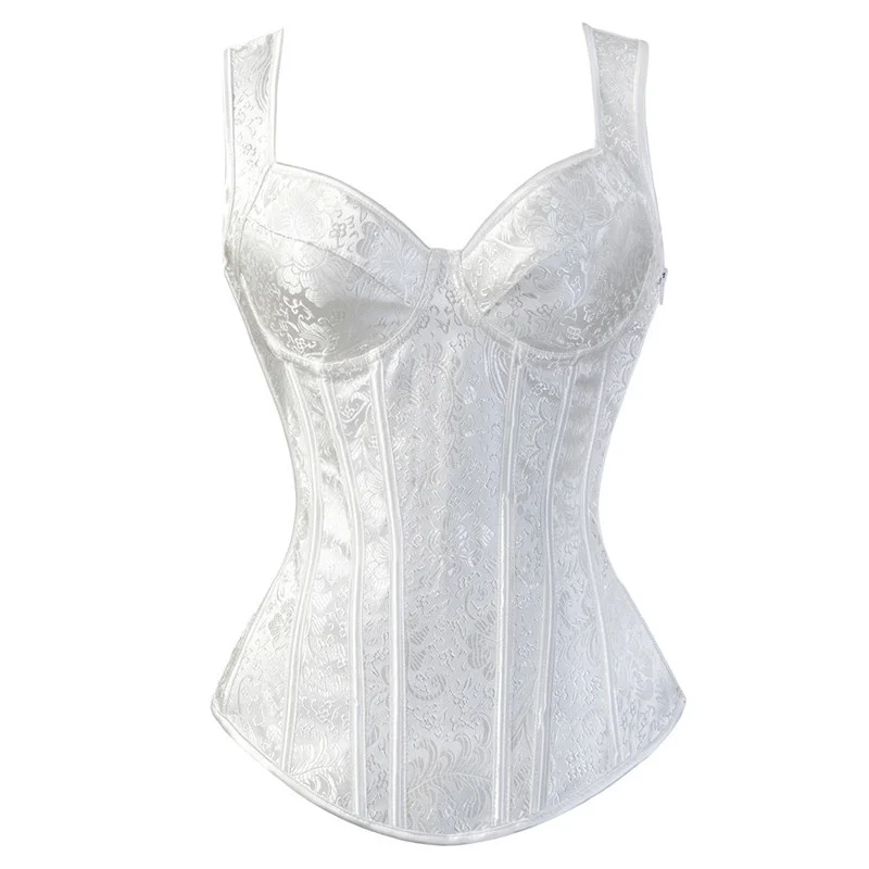 

Women's Retro Steampunk Corset Vest Sexy Gothic Overbust Corset Top Straps Lace Up zipper Side Corsets and Bustiers Plus Size
