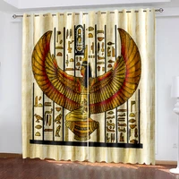 living room blackout decorative curtains egyptian wall pattern home textile decoration bedroom grommet curtains