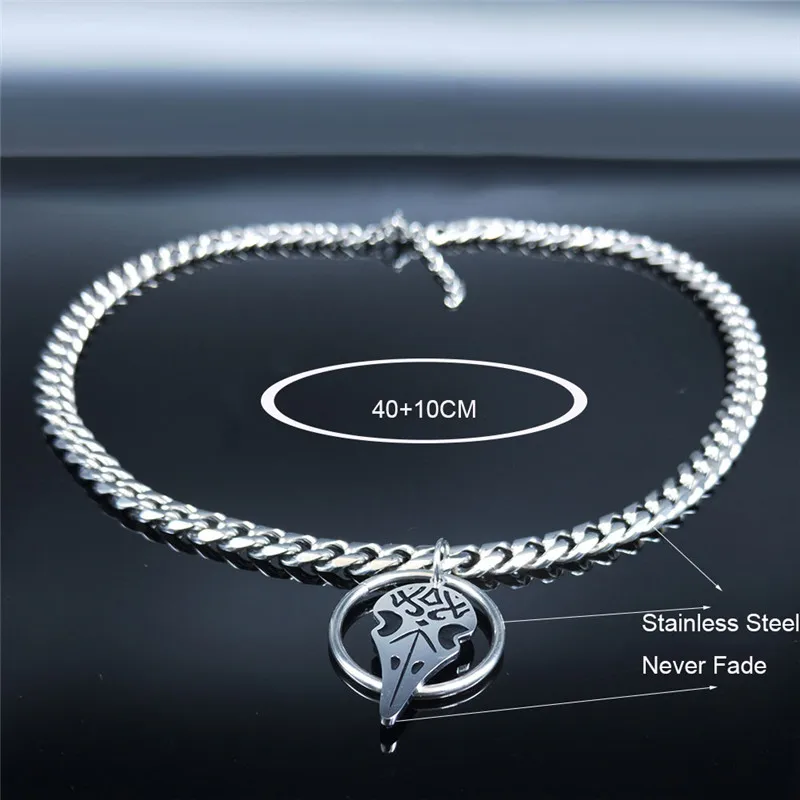 Женское Ожерелье из нержавеющей стали в стиле панк Серебряное колье ювелирные