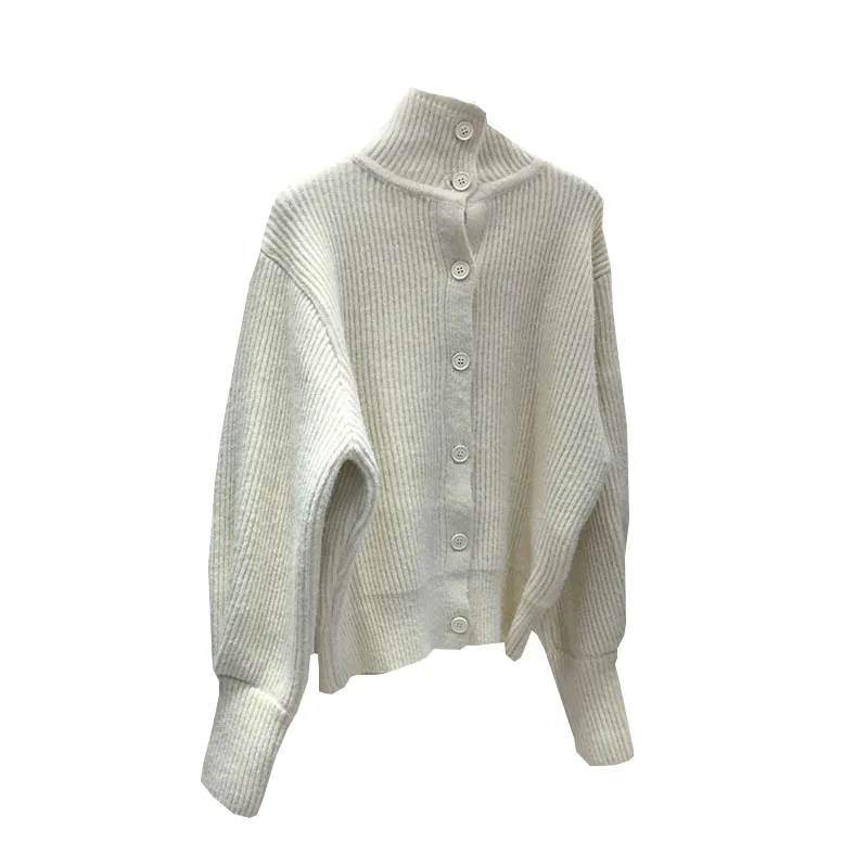 

New 2021 Spring Long sleeve casual single breasted ladies cardigan sweater retro plus size female knitwear coats