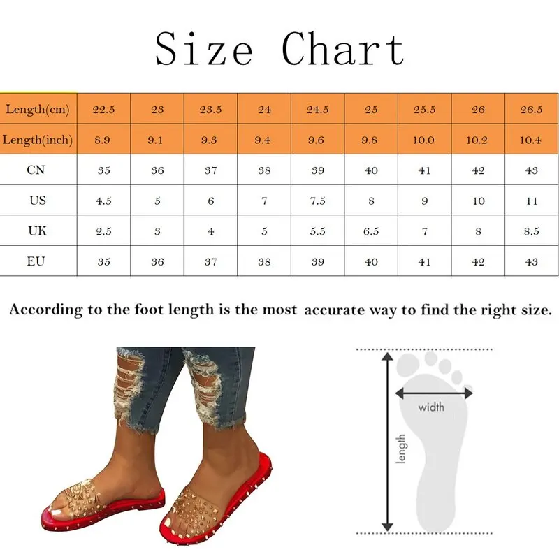 

2021 New Rivet Women Flat Sandals Summer Open Toe Transparent PVC Sandals Ankle-Strap Summer Beach Shoes Plus Size 35-43 Black
