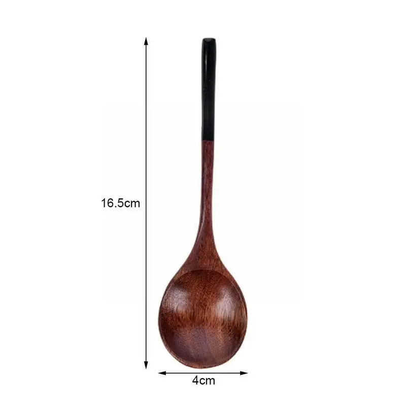 

Wooden Spoon Japanese Style Soup Spoon Household Wooden Rice Cooking Kitchen Tableware Desserts Soup Gift Porridge Coffee O6F9