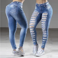 2021 womens jeans washed cotton jeans dark high waist blue trousers women
