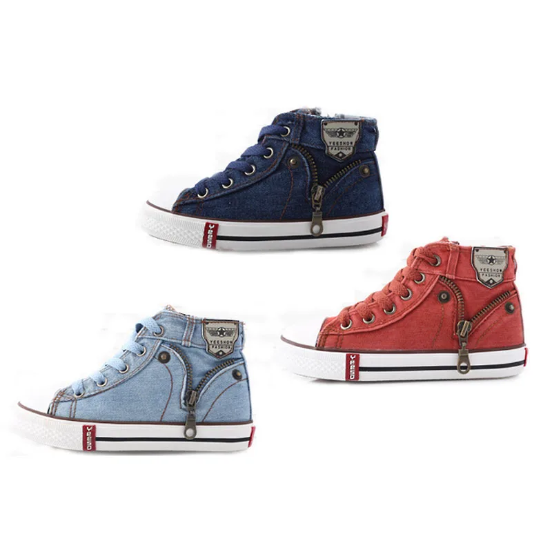 Детские холщовые кроссовки для мальчиков и девочек джинсовые ботинки на плоской