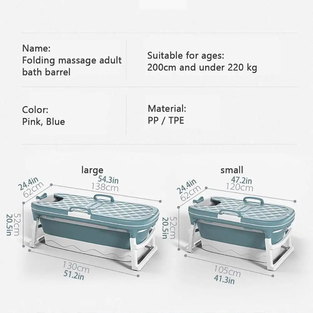 

1.38m Large Bathtub Adult Children's Folding Tub Massage Adult Bath Barrel Steaming Dual-use Baby Tub Home Spa Home Sauna 2size