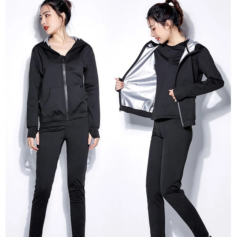 Hot Shirt Sauna Suit Sweat Body Shaper Top Zipper Long Sleeve Weight Loss Boxing Gym Suits Workout Jacket | Спорт и развлечения