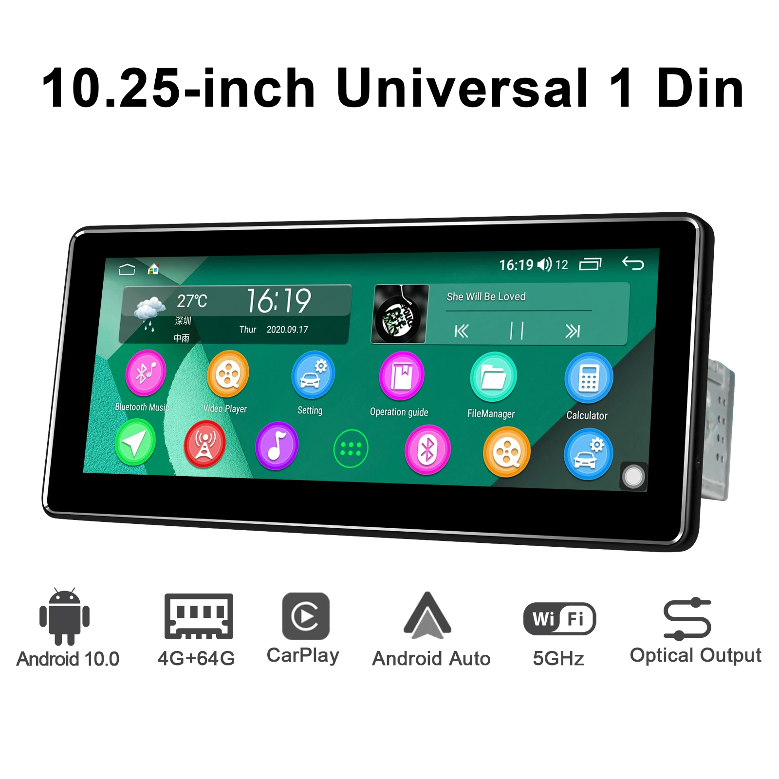 Универсальная автомобильная магнитола 10 25 дюйма 1 Din Android 4 + 64 ГБ DVR 4G для bmw e36 citroen