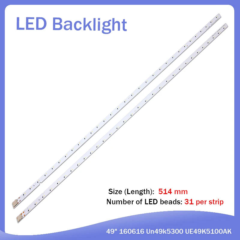 New Kit 10 PCS 31LED 515mm LED backlight strip for Samsung Louvre 49 160628 R L Diamond BN96-4659A 4660A BN95-03721A UE49K5100