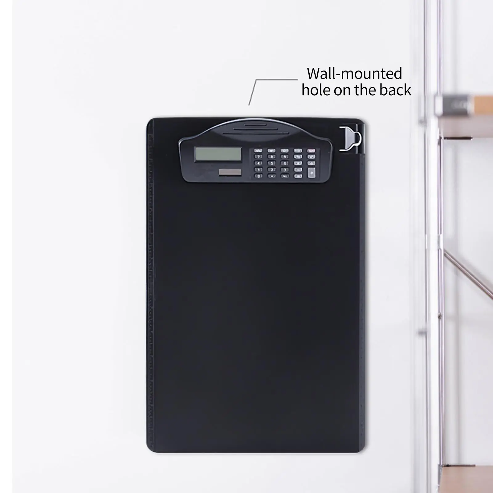 Пластиковый держатель для документов A4 с калькулятором и блоком записи| |