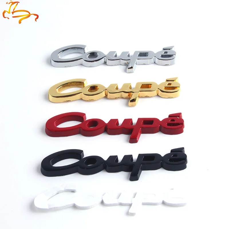 

2pcs COUPE Car Body Sticker Decals Accessory Silver Gold Chrome Metal Exterior Emblem Stylings Decoration car styling