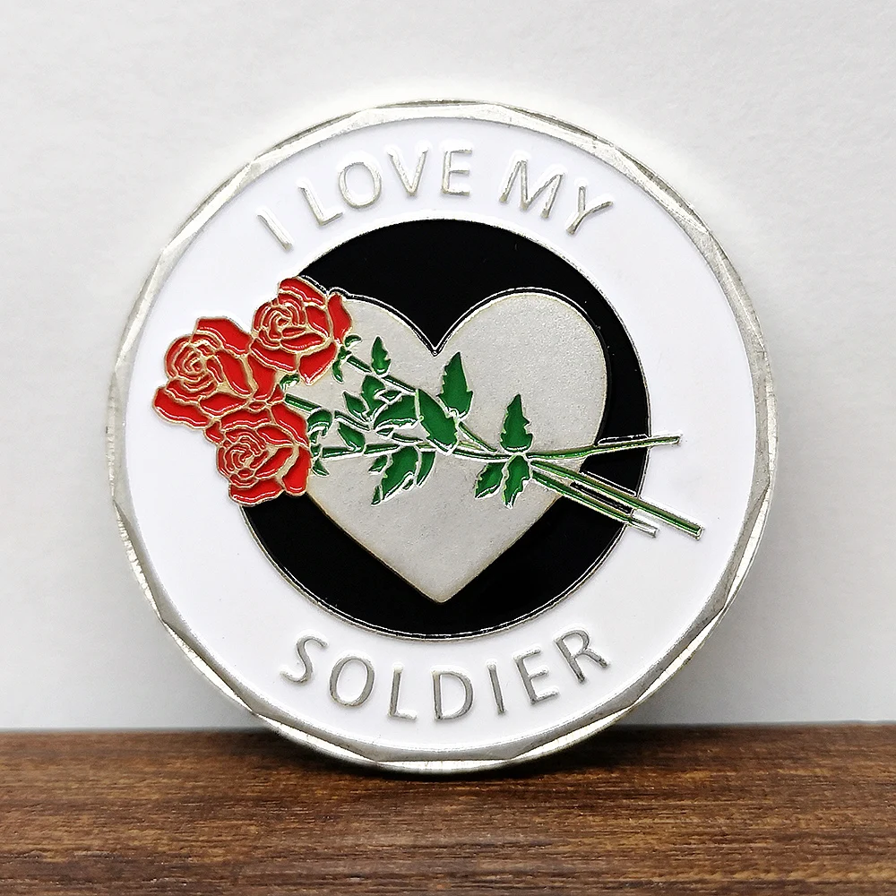 1 шт. позолоченная сувенирная монета I Love My Soldier |