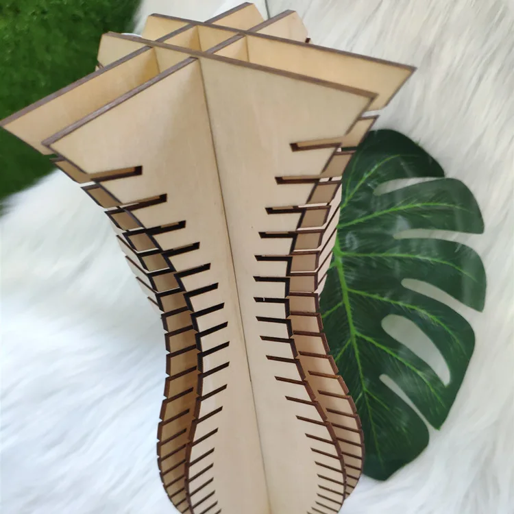 Diy Сращивание s-образная лазерная резьба деревянная модель здания бытовые