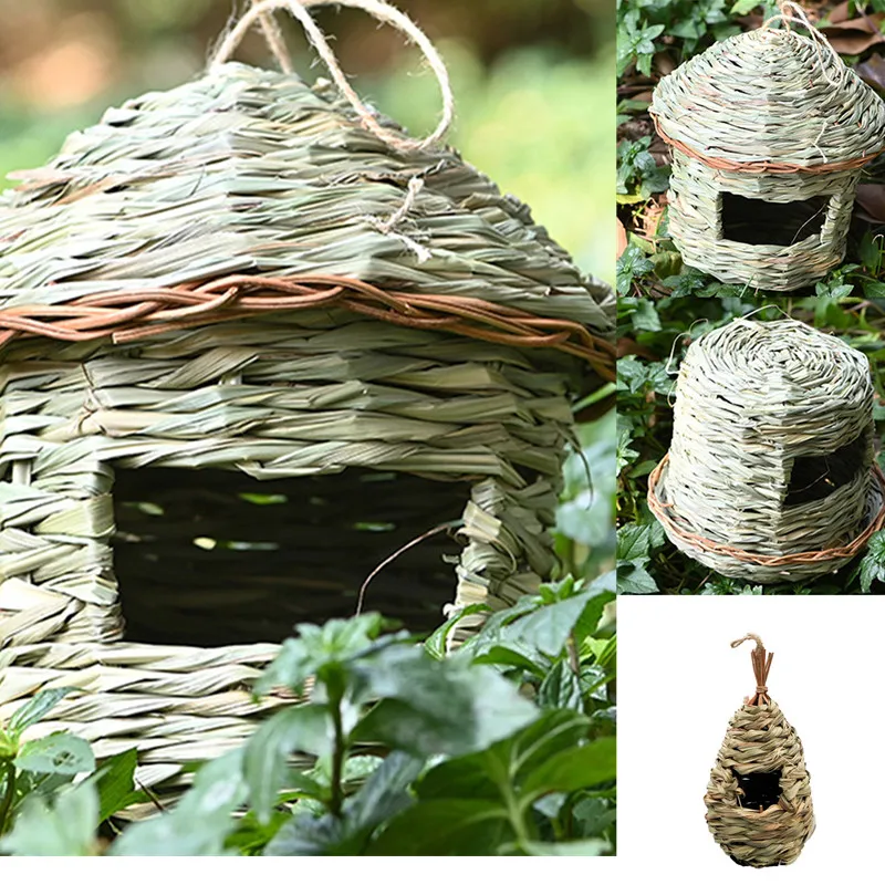 

Hand-woven Birds Nest Natural Environmentally Cages Roosting Small Animals Hut Hanging House Decor Parrot Nest