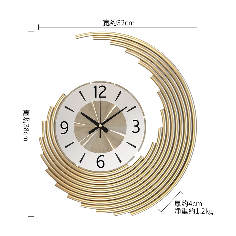 

Luxury Silent Wall Clocks Quartz Modern Industrial Gold Large Wall Clock Living Room Nordic Duvar Saati Decoration AE50WC