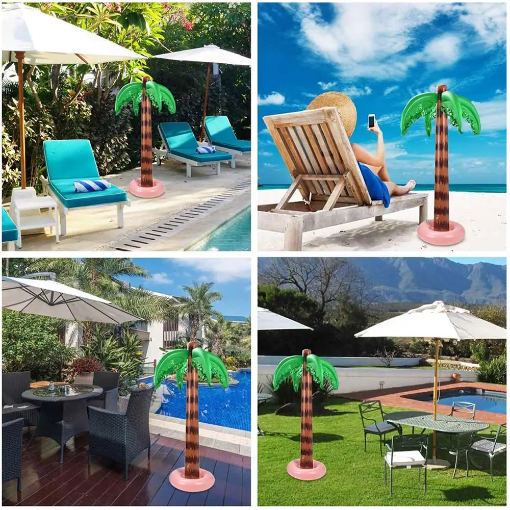 2 Pcs Inflatable Palm Tree 90 Cm Coconut Beach Party Toy Tropical Hawaiian Banquet Decoration Swimming Pool Supplies | Спорт и