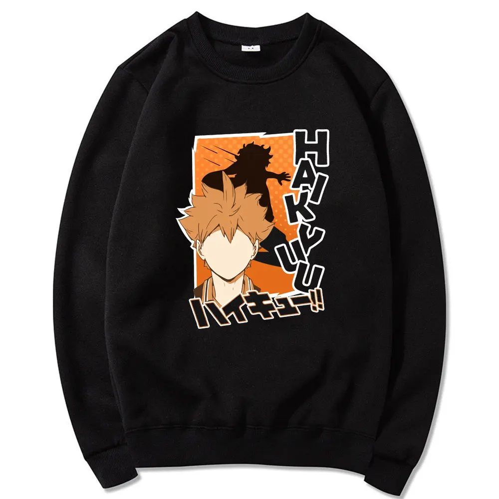 

Haikyuu Толстовка для мужчин Япония уличная одежда с мотивами из аниме Harajuku школьной волейбольной команды (Karasuno летайте высоко пуловер с принт...