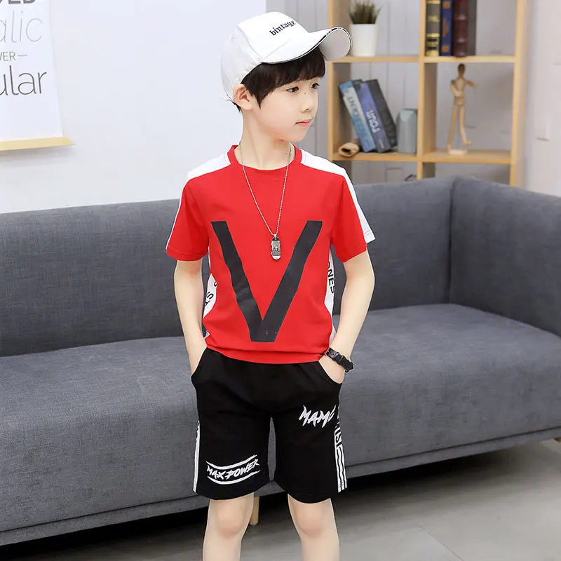 Детская одежда комплекты одежды для мальчиков 2021 летняя детская футболка и шорты