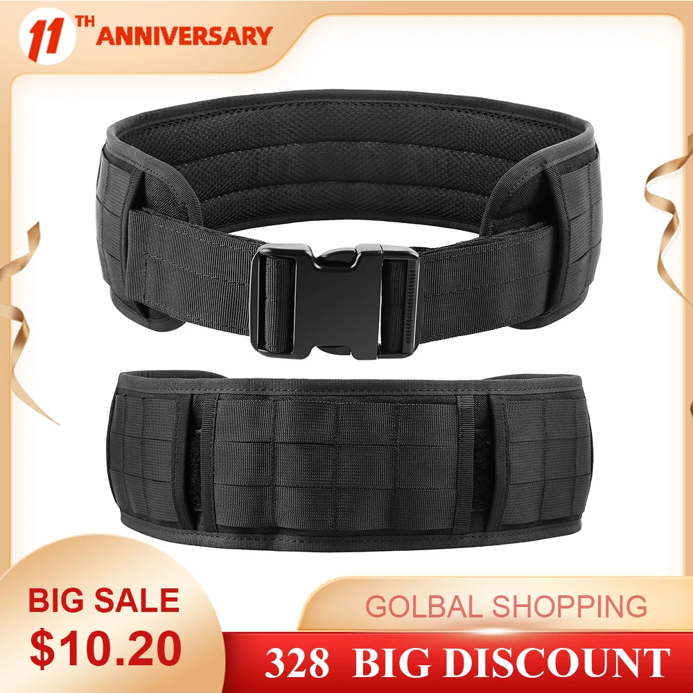

Adjustable Tactical Belt Padded MOLLE Girdle 1000D Men Army Military Duty Waist Belt Airsoft CS Combat Equipment for Hunting