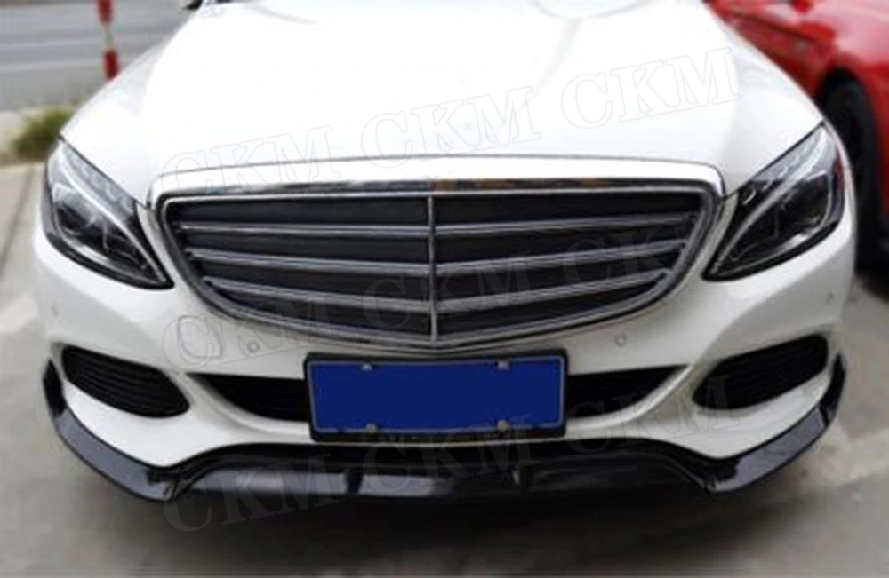 3 шт. ABS пианино Черный Автомобильный передний бампер спойлер разветвители для Mercedes Benz W205 C205 C200 C300 C43 AMG