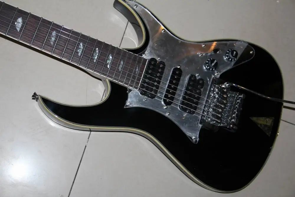 Оптовая продажа гитара IBZ 7 струн электрическая Mirorr Pickguard высшее качество в черном