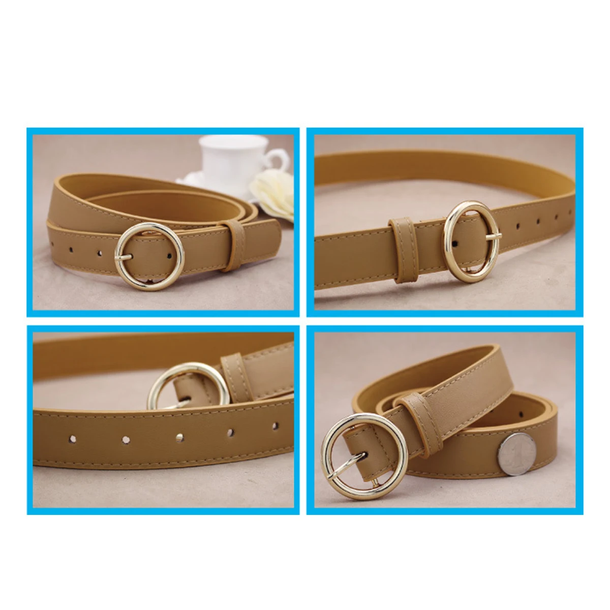 6 цветов Модные Золотые круглые ремни с пряжкой женские кожаные для женщин одежда
