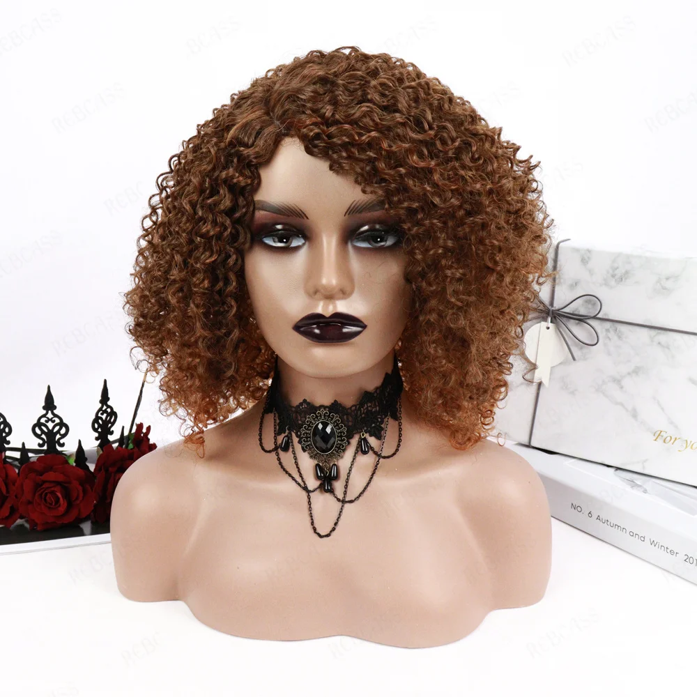 

Rebcass Synthetic Curly Wig Multi Color Afro Curly Wigs Synthetic Wig for Fashion Women Durable High Tempereature(Color:Blonde)