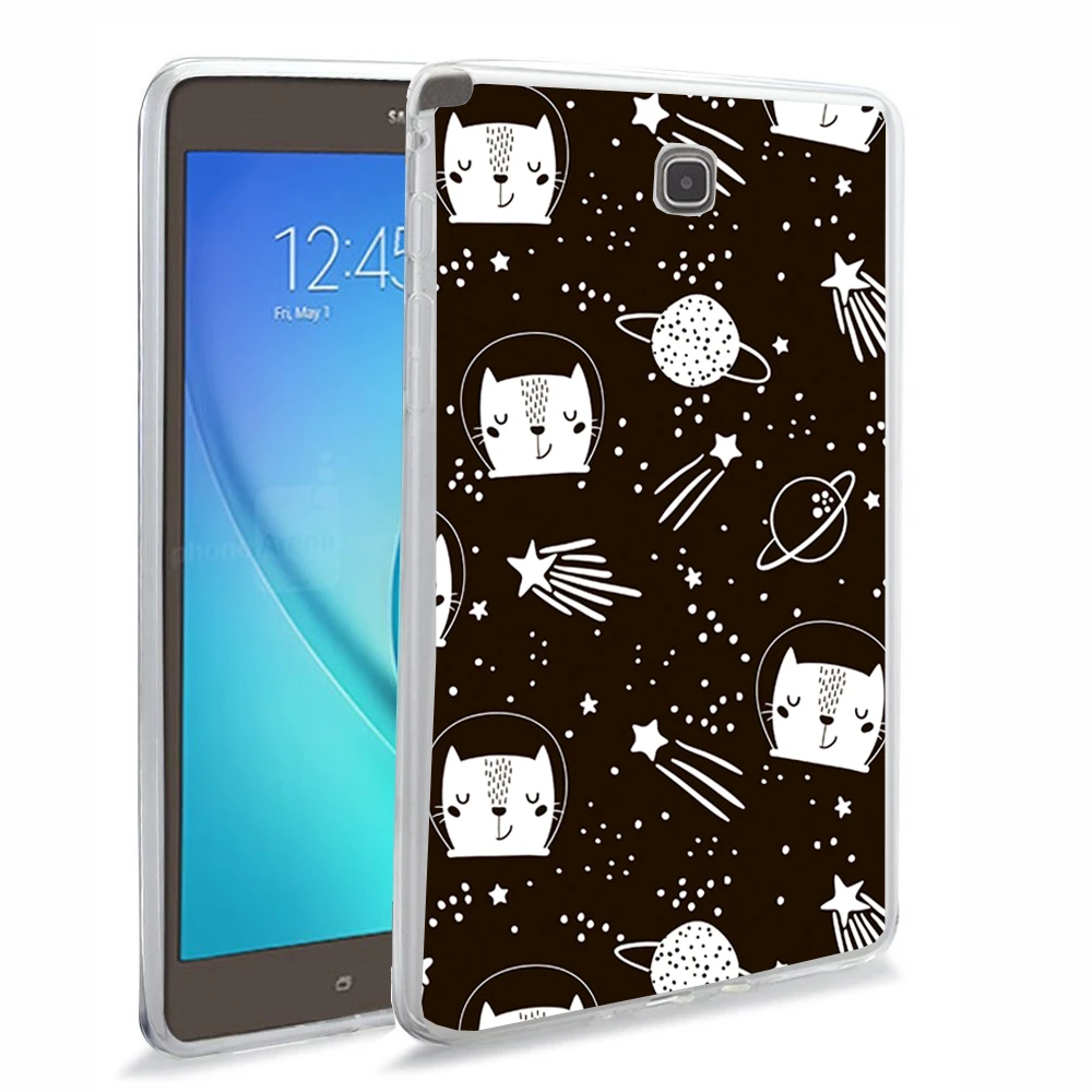 Мягкий TPU чехол для samsung Galaxy Tab A 9,7 SM-T550 SM-T555 SM-P550 SM-P555 S pen версия окрашенные прозрачная на планшет задняя крышка