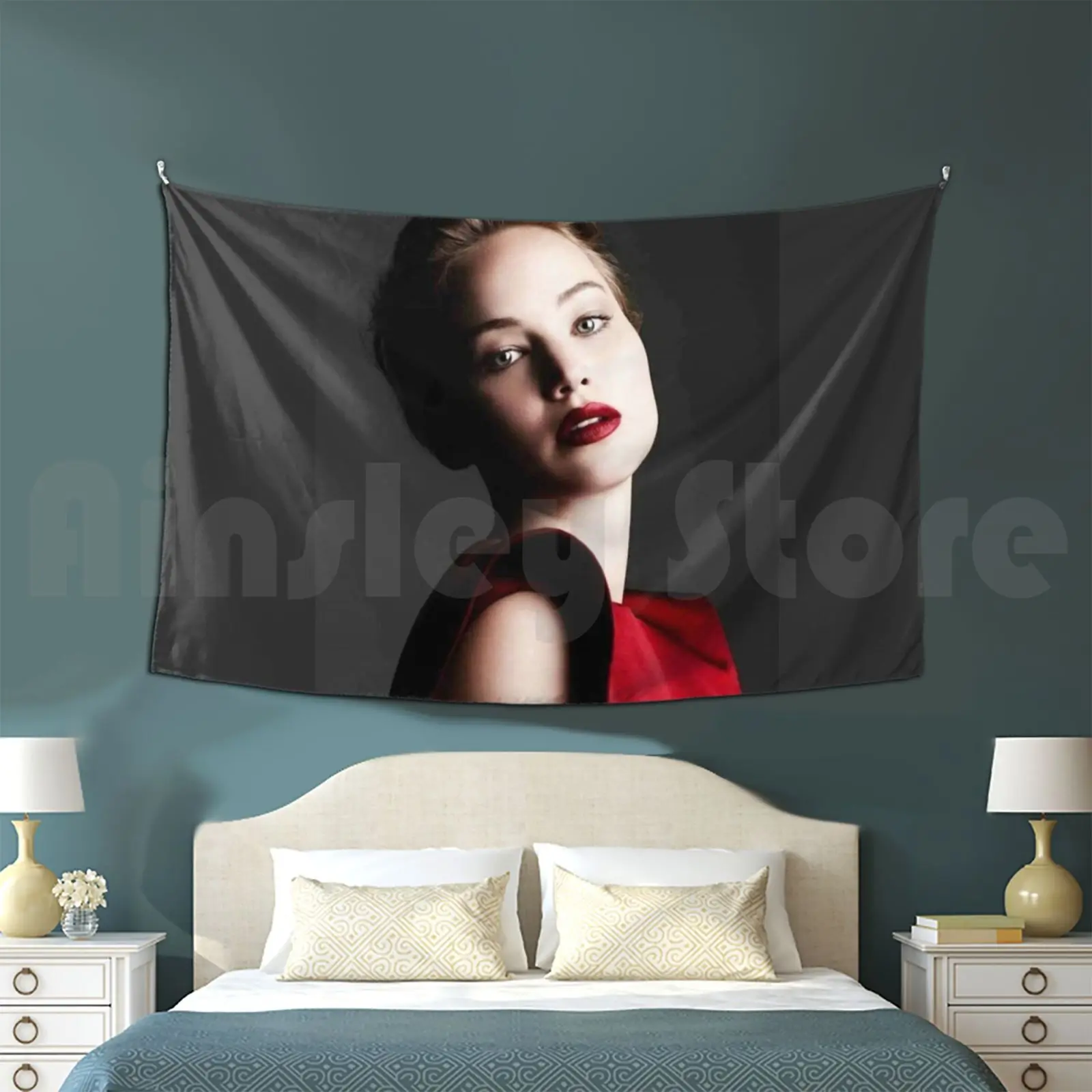 Гобелен Дженнифер Лоуренс для гостиной спальни портрета Лоуренса красивые