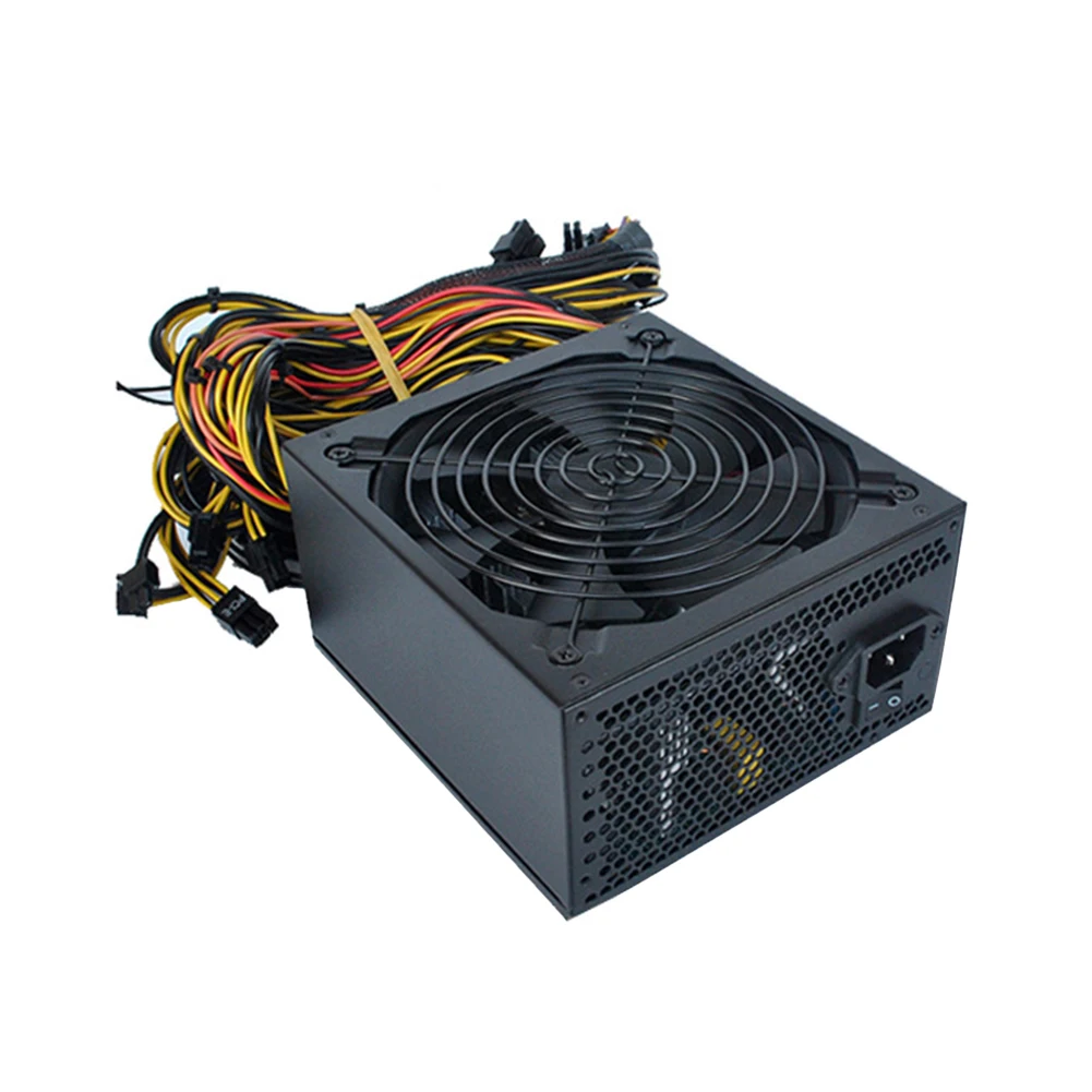 

ATX Mining Machine Power Supply Support Multi GPU 8x Graphics Video Cards AC 180V-240V 1850W BTC Bitcoin Miner Power Supply