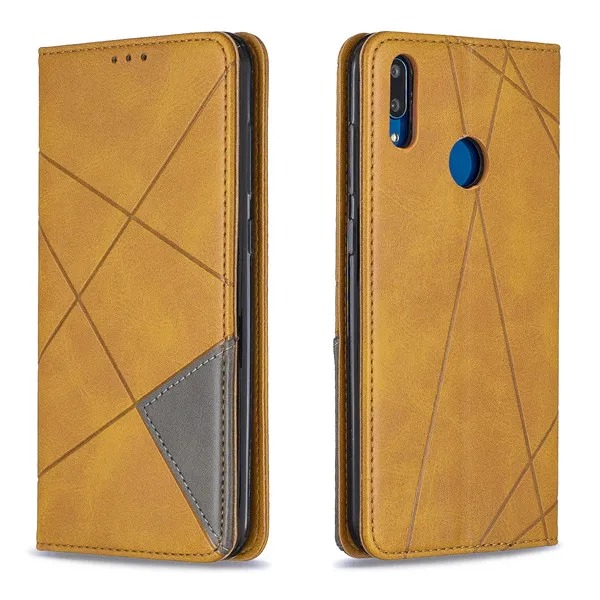 yellow Магнитный кожаный чехол-бумажник с откидной крышкой на для huawei Y7 Y6 Y5 Хуавей y7 y6 y5 чехол-книжк роскошный держатель для карт чехол на для huawei Y72019 Y62019 Y52019 - Color: yellow
