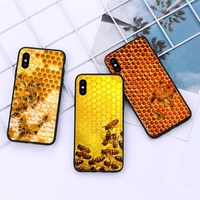 bumble bee honeycomb pattern phone case for iphone 11 12 mini pro xs max 8 7 6 6s plus x 5s se 2020 xr