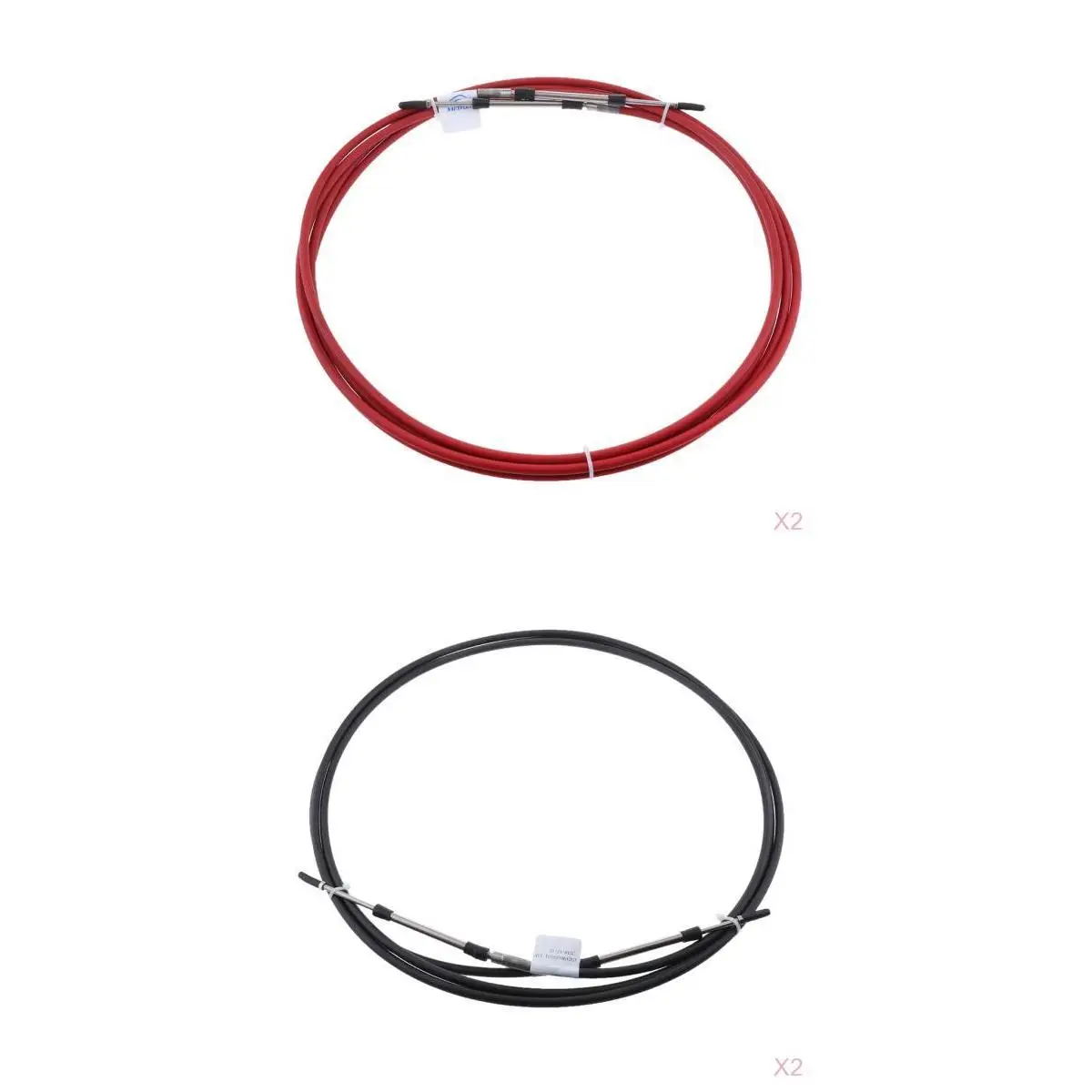 

4Pcs Boat Throttle Cable, Universal 8FT Marine Control Lever Shift Cable Great for Yamaha Outboard Red/Black