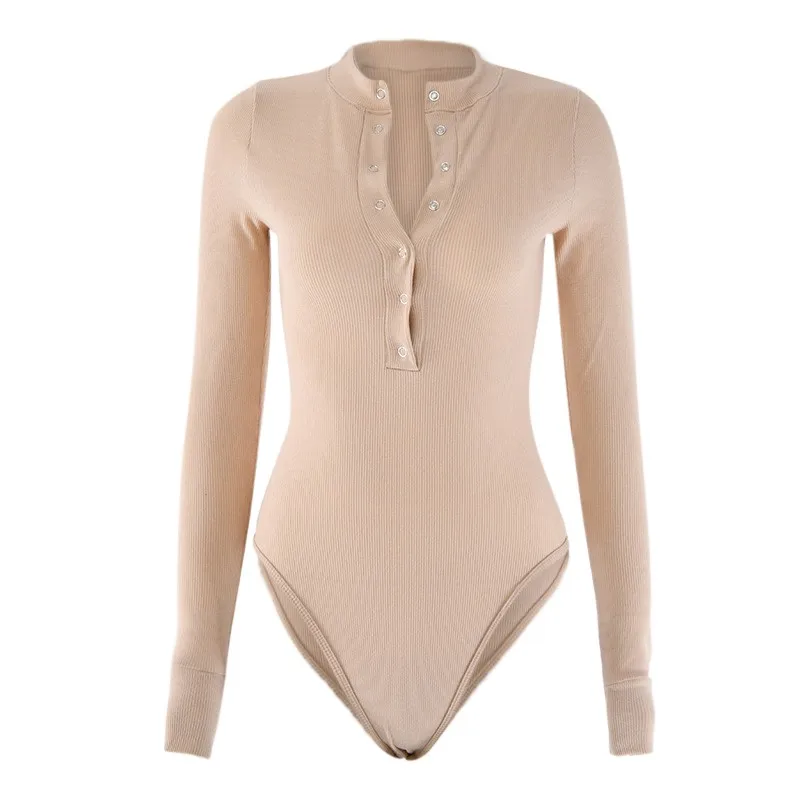 Повседневные женские боди модный однотонный Облегающий комбинезон с круглым