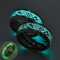 alloy luminous rings for women men glowing in the dark statement couple pattern bands finger ring jewelry accessories