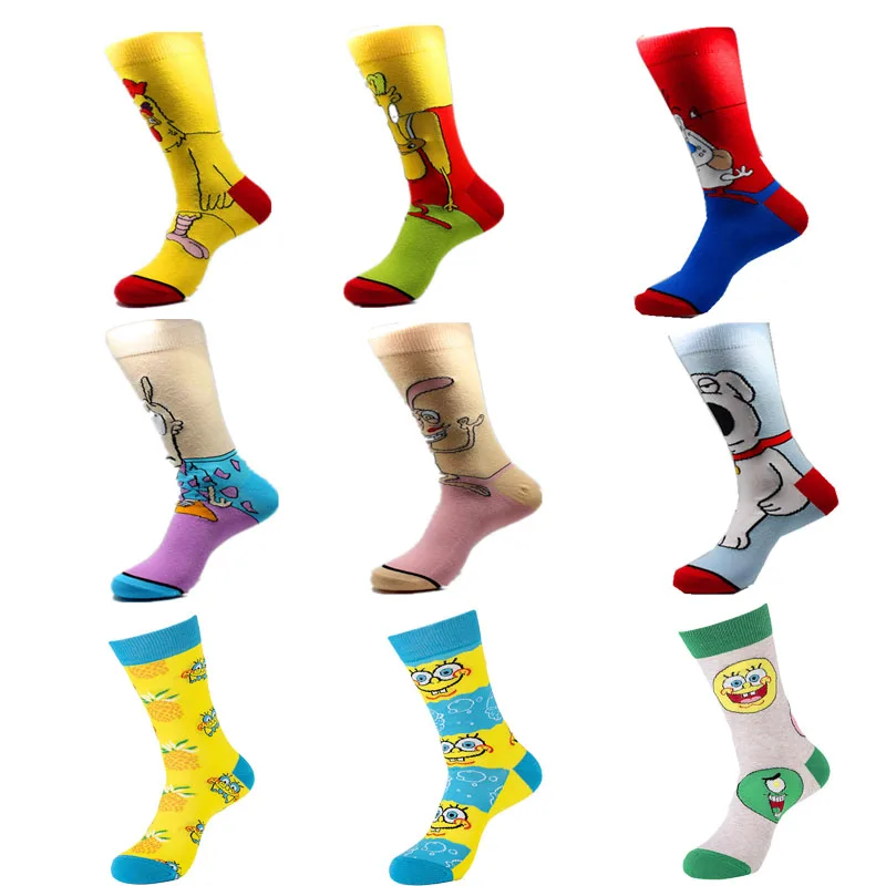 

1Pair Anime Print Socks Men's Women Crazy Cartoon Movies Anime Novelty Socks Knee-High Hip Hop Unisex Creative Skateboa Socks