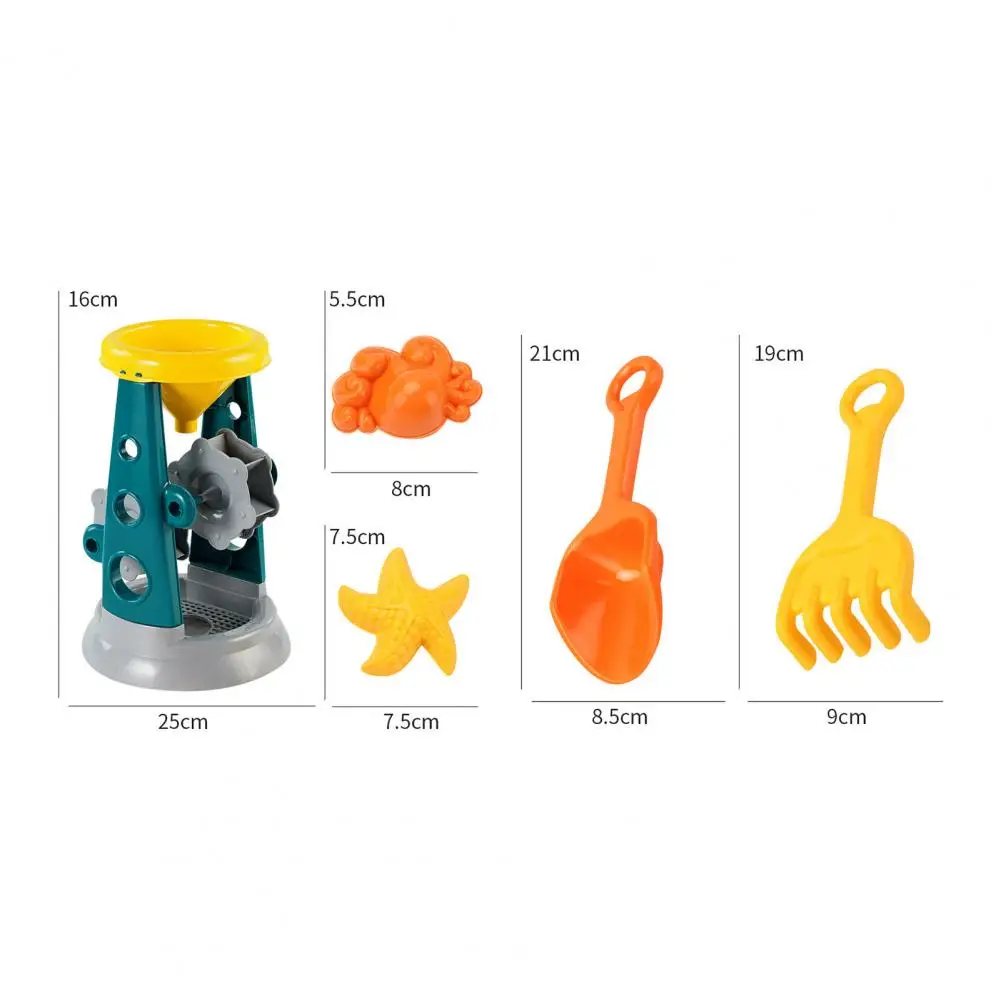 

5Pcs/Set Beach Toys Smooth Educational Colorful Multiple Collocation Sandbeach Toy Parent-child Outdoor Interactive Funny Games