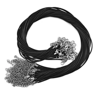 1 5mm 20pcslot black genuine leather cord adjustable braided 45cm rope for diy necklace bracelet jewelry making findings