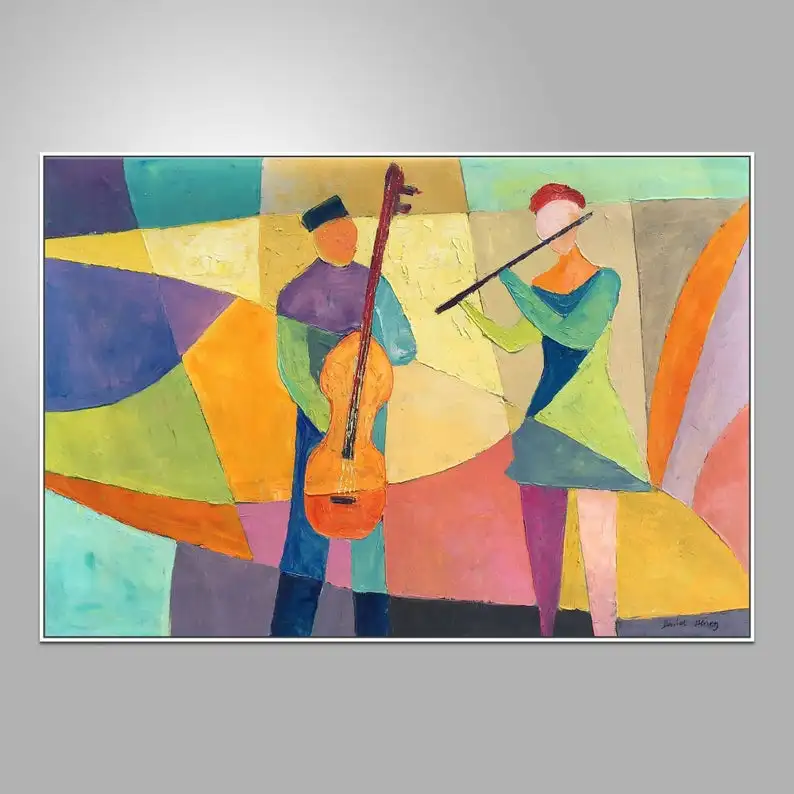 

Handmade Oil Painting Music Players Canvas Painting Contemporary Art Living Room Art Wall Decor Canvas Art Abstract Painting