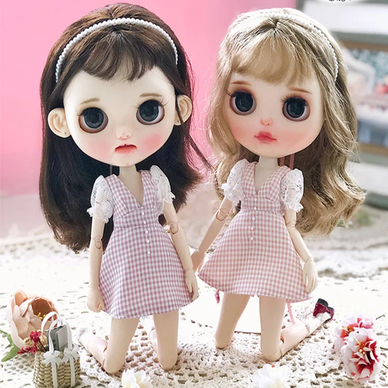 1/6 Кукольное платье в клетку наряд куклы (подходит для Блит Ob24 Pullip озон BJD Licca)0307|dolls