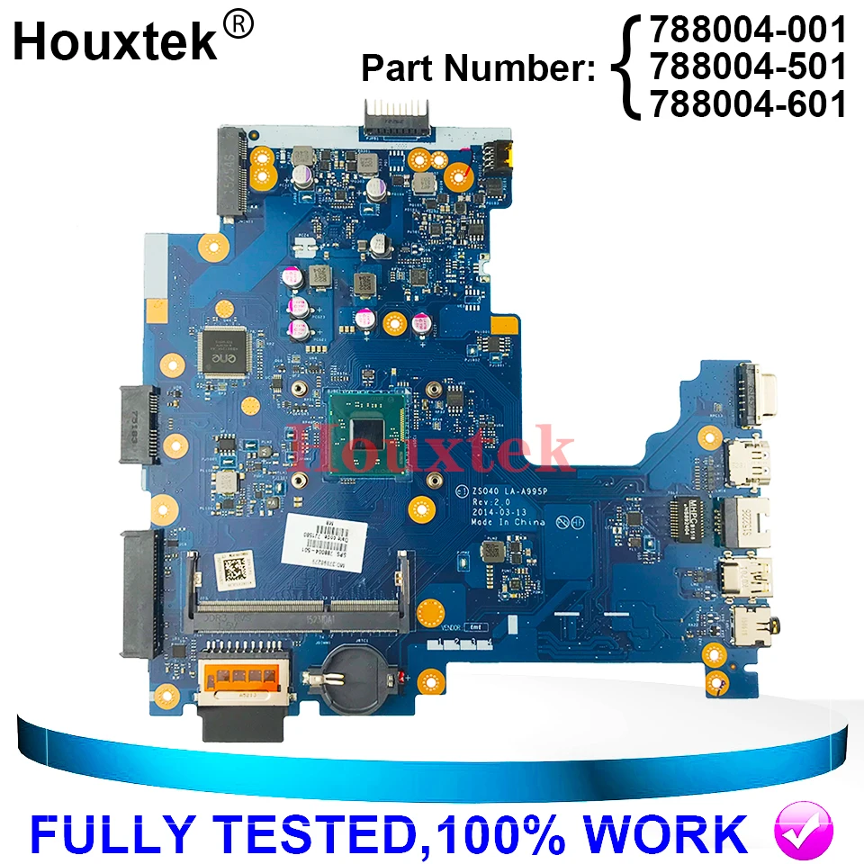 

788004-001 788004-501 788004-601 для HP 240/246 G3 14-R Материнская плата ноутбука UMA N2840 ZS040 LA-A995P Тетрадь PC материнская плата DDR3
