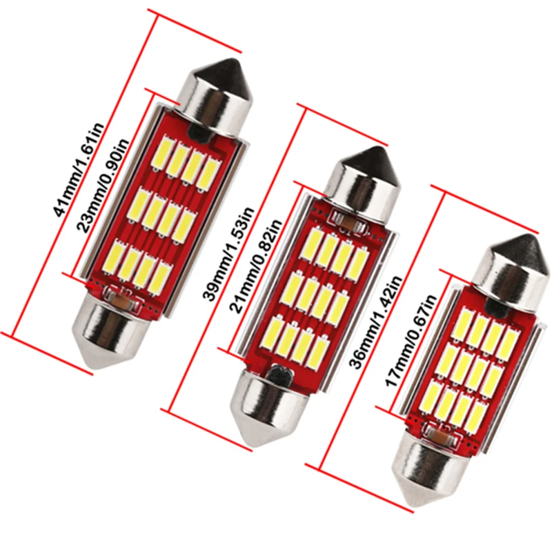31 мм 36 39 42 Светодиодная лампа C5W C10W сверхъяркая 4014 SMD Автомобильная Лампа Doom для