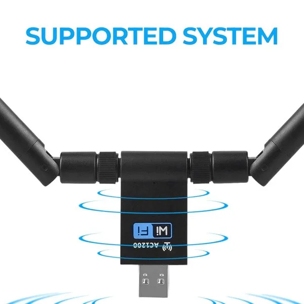 

1200M WIFI USB Adapter Dual Antenna USB 3.0 Network Card 5Ghz Wireless Adapter for Laptop Win 7/8/10 Linx2 MAC OS Vista