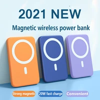 2021 new 10000mah portable magnetic wireless power bank 15w fast charger for iphone 12 13 pro max mobile phone external battery