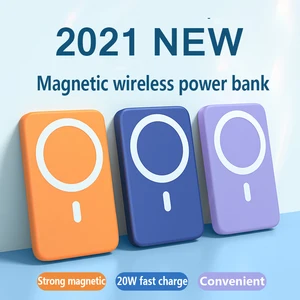 2021 new 10000mah portable magnetic wireless power bank 15w fast charger for iphone 12 13 pro max mobile phone external battery free global shipping