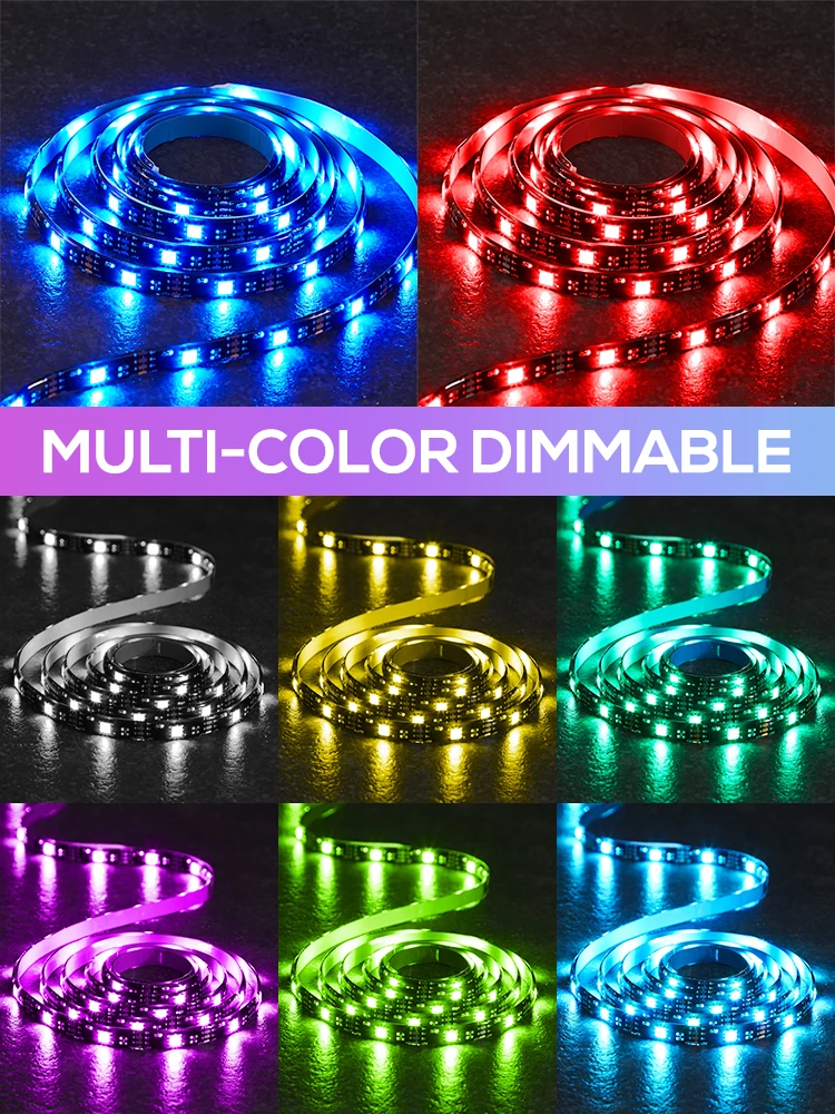 Цветная (RGB) Светодиодные ленты светильник USB ТВ Экран DC 5V SMD5050 ИК Управление/Bluetooth