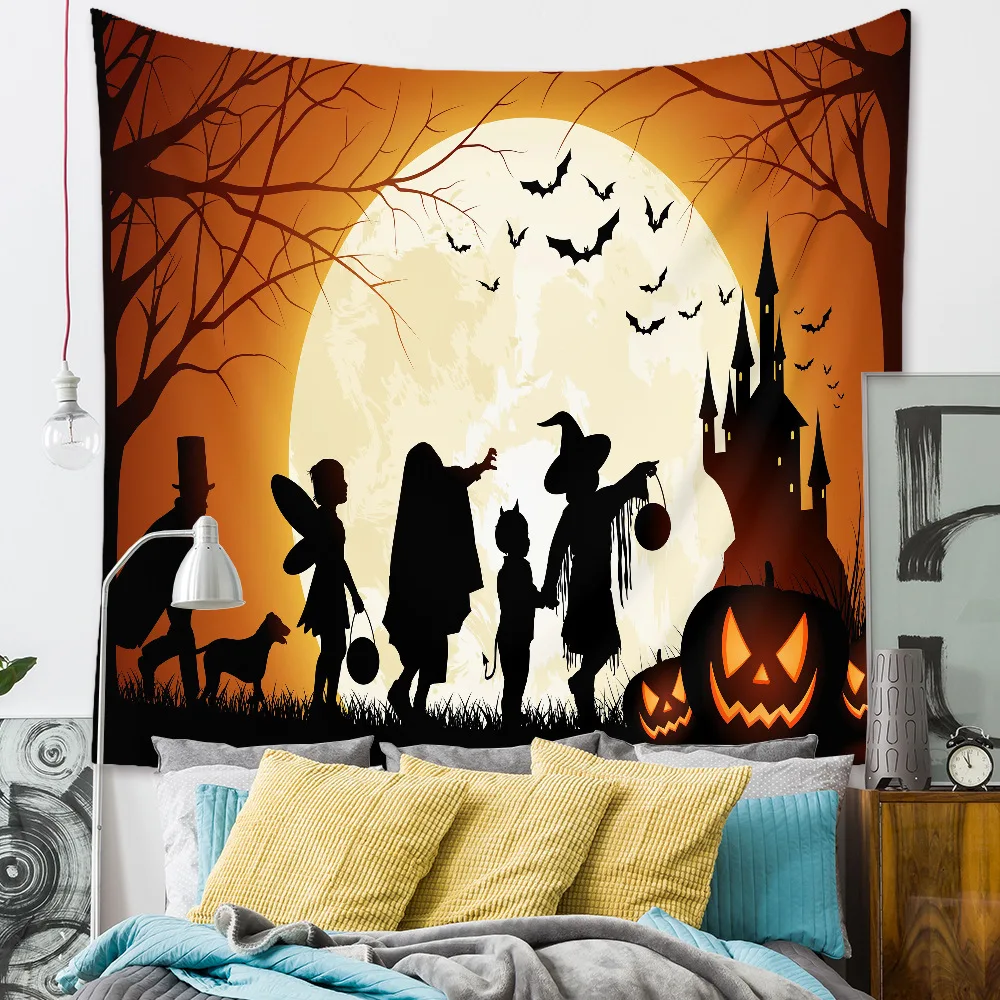 

Happy Halloween cat 3D Printing Tapestrying funny Rectangular Home Decor Wall Hanging Halloween Party wall hanging style-12